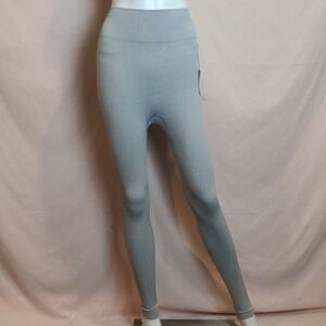 Boohoo Ribbed Seamless Gym Leggings in Light Gray size Medium
